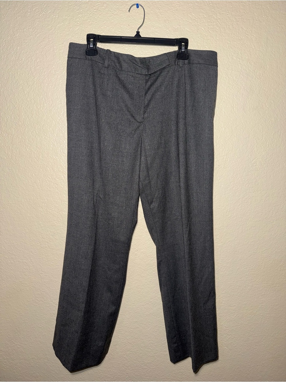 Talbots 14W Gray Wool Blend Lined Wide Leg Dress Pants Career Workwear
